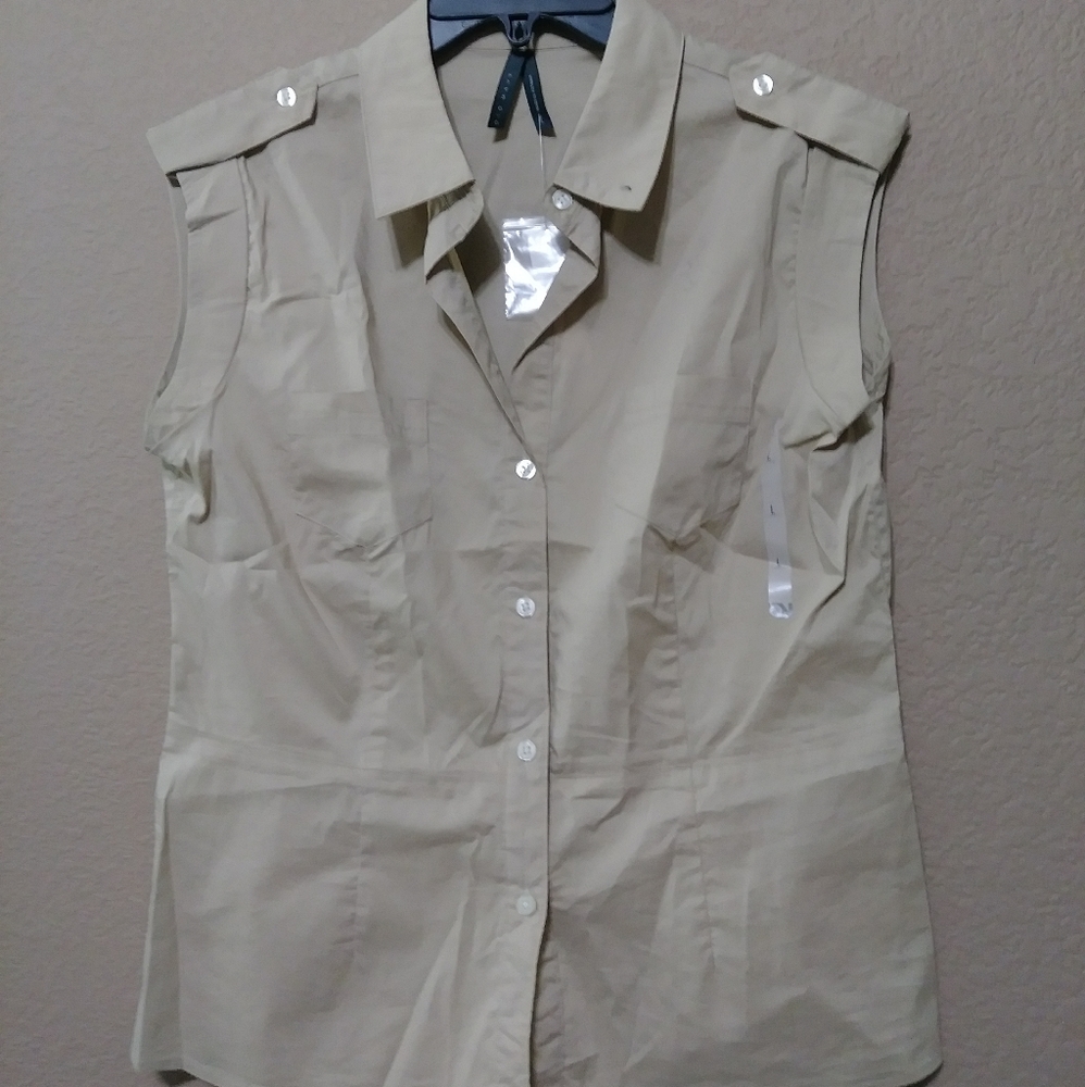 Button down shirt blouse brown